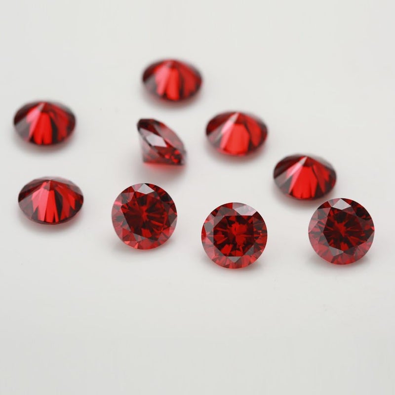 gepas WUZHOUGEMS 1-12mm AAAAA Round Garnet Color Cubic Zirconia Stone Loose CZ Stones For Jewelry Making - Image 4
